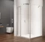 Sapho Gelco Loro nyíló zuhanyajtó fix résszel 100x100x200 cm átlátszó üveg, króm profil GN4610-01