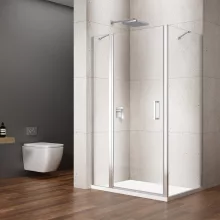   Sapho Gelco Loro nyíló zuhanyajtó fix résszel 90x100x200 cm átlátszó üveg, króm profil GN4690-01