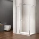 Sapho Gelco Loro nyíló zuhanyajtó fix résszel 90x100x200 cm átlátszó üveg, króm profil GN4690-01