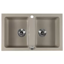   Sapho gránit duplamedencés mosogató 78x47,5 cm lefolyógarnitúrával, bézs GR2222