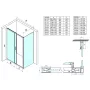 Gelco Sigma Simply oldalfal brick üveg 80x190 cm, Coated Glass felülettel, króm GS4380