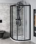 Gelco Sigma Simply íves zuhanykabin transzparent üveggel 90x90 cm, matt fekete GS5590B