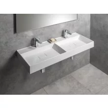   Sapho Godiva öntött márvány mosdó 119x44 cm, 2 csapfurattal, fehér GU119