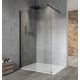 Sapho Gelco Vario Walk-In fix zuhanyfal 130x200 cm átlátszó üveg, merevítő nélkül, matt fekete GX1213GX1014