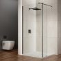 Sapho Gelco Vario Walk-In zuhanyfalhoz oldalfal 35x200 cm átlátszó üveg, matt fekete GX3514