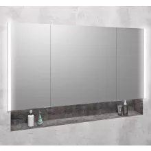   Sapho Integra falba építhető tükrös szekrény 125,5x70x16,5 cm, LED világítással, szürke IN125