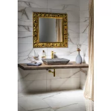   Sapho ZEEGRAS fali tükör 90x90 cm arany színű fa kerettel IN416