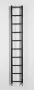 Sapho Dina fürdőszobai radiátor 250x1680 mm, matt fekete IR377TB