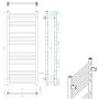 Sapho Metro fürdőszobai radiátor 500x1200 mm, matt fekete IR410TB