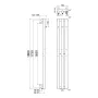 Sapho Pilon fürdőszobai radiátor 196x1800 mm három akasztóval, króm IZ126T