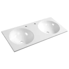   Sapho Juno öntött márvány dupla mosdó 100x47 cm, fehér JU100