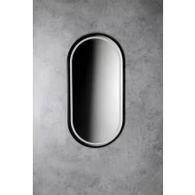   Sapho Kadris keretes tükör LED világítással 45x90 cm, matt fekete KA450