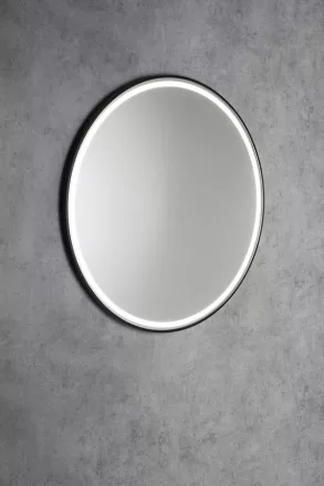 Sapho Kadris keretes tükör LED világítással 100 cm, matt fekete KD100