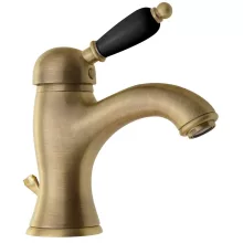   Sapho Kirké egykaros mosdó csaptelep, automata leeresztővel, fekete kerámia karral, bronz KI02NB