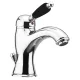 Sapho Kirké egykaros mosdó csaptelep, automata leeresztővel, fekete kerámia karral, króm KI02NC