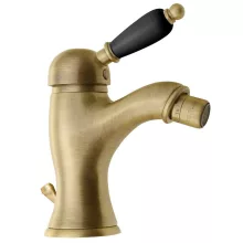   Sapho Kirké álló bidé csaptelep automata leeresztővel, fekete kerámia karral, bronz KI03NB