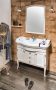 Sapho Retro 100 fürdőszobabútor szett mosdó tükör és szekrény, antik fehér KSET-015