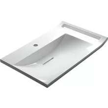   Sapho Lupo Öntöttmárvány mosdó 72x45 cm pakoló felülettel és törölköző tartóval, fehér LP072