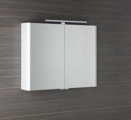 Sapho LUCIE két ajtós tükrösszekrény LED világítással 86x70x17 cm, fehér LU085-0030