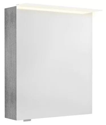 Sapho Linex tükrös szekrény LED világítással 60x70x15 cm, jobbos/balos kivitel, ezüst tölgy LX060-0011