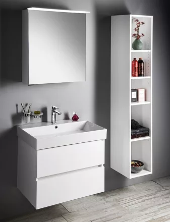 Sapho Linex tükrös szekrény LED világítással 60x70x15 cm, jobbos/balos kivitel, fényes fehér LX060-0030