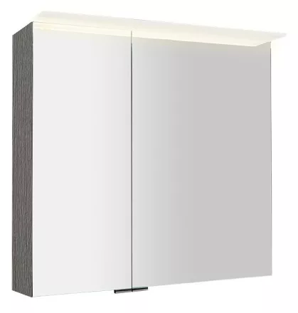 Sapho Linex tükrös szekrény LED világítással 80x70x15 cm, ezüst tölgy LX080-0011