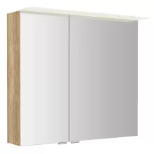   Sapho Linex tükrös szekrény LED világítással 80x70x15 cm, alabama tölgy LX080-0022