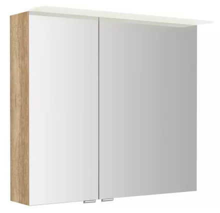 Sapho Linex tükrös szekrény LED világítással 80x70x15 cm, alabama tölgy LX080-0022