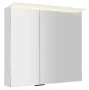Sapho Linex tükrös szekrény LED világítással 80x70x15 cm, fényes fehér kivitelben