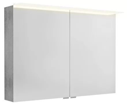 Sapho Linex tükrös szekrény LED világítással 100x70x15 cm, ezüst tölgy LX100-0011