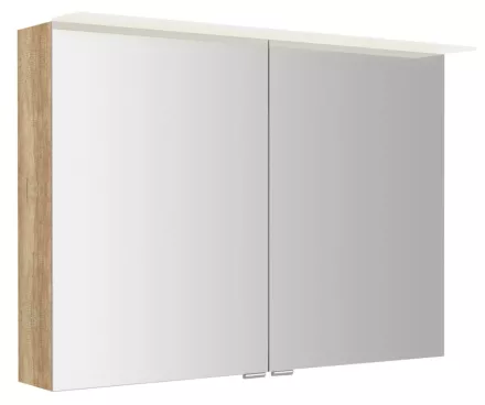 Sapho Linex tükrös szekrény LED világítással 100x70x15 cm, alabama tölgy LX100-0022