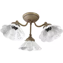   Sapho Napoli mennyezeti lámpa E14 3x40W, fehér keramia búrával, bronz MC613