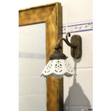   Sapho Bari Vintage izzós fali lámpa 40W, bronz / fehér MC811