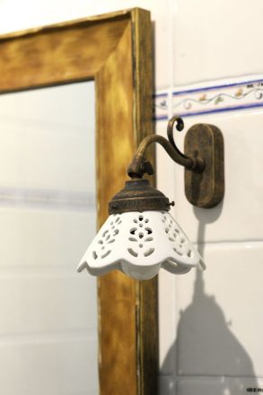 Sapho Bari Vintage izzós fali lámpa 40W, bronz / fehér MC811