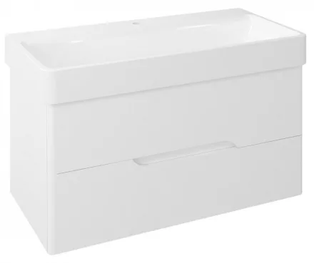 Sapho Mediena 2 fiókos mosdótartó szekrény 96x51x48,5 pipererendezővel, matt fehér MD100