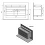 Sapho Mediena 2 fiókos mosdótartó szekrény 117x50,5x48,5 cm, matt fehér/grafit tölgy MD121