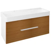   Sapho Mediena két fiókos mosdótartó szekrény 117x51x48,5 cm, matt fehér/natúr tölgy MD122