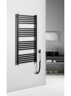   Sapho Metro E fürdőszobai elektromos radiátor 50x106 cm, 400 W, matt fekete ME410B