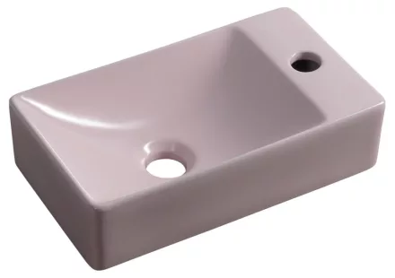 Sapho Small Margitha kerámia kézmosó 38x22 cm, jobbos/rózsaszín MGT38222
