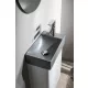 Sapho Small Margitha kerámia kézmosó 38x22 cm, jobbos/szürke MGT3822GR