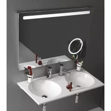   Sapho WEGA tükör beépített kozmetikai tükörrel LED világítással 100x70 MIRL4
