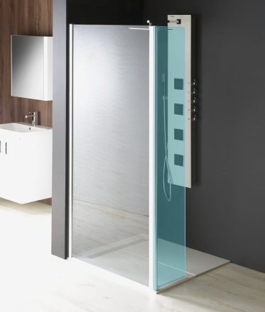 Polysan Modular fix zuhanyfal átlátszó üveggel L típusú ajtós, 2/1-es modul 900mm, króm profil MS3A-90