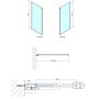 Polysan Modular fix zuhanyfal átlátszó üveggel L típusú ajtós, 2/1-es modul 900mm, króm profil MS3A-90