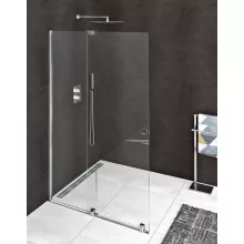   Polysan Modular Shower tolóajtó fix résszel 100 cm, króm profil MS5-100