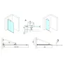 Polysan Modular Shower tolóajtó fix résszel 100 cm, matt fekete profil MS5-100B