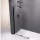 Polysan Modular Shower transzparent üveg tolóajtó fix résszel 140 cm, matt fekete MS5-140B