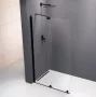 Polysan Modular Shower transzparent üveg tolóajtó fix résszel 140 cm, matt fekete MS5-140B
