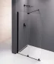 Polysan Modular Shower transzparent üveg tolóajtó fix résszel 140 cm, matt fekete MS5-140B