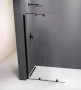 Polysan Modular Shower transzparent üveg tolóajtó fix résszel 140 cm, matt fekete MS5-140B