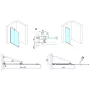 Polysan Modular Shower transzparent üveg tolóajtó fix résszel 140 cm, matt fekete MS5-140B